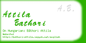 attila bathori business card